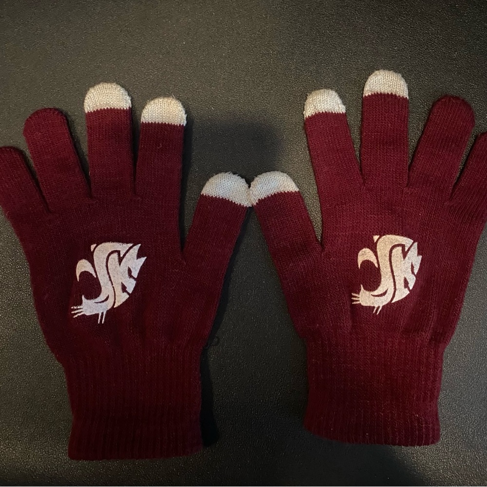 Maroon Gloves with Logo